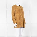 Isabel Marant Etoile Brown Suede Collarless Coat