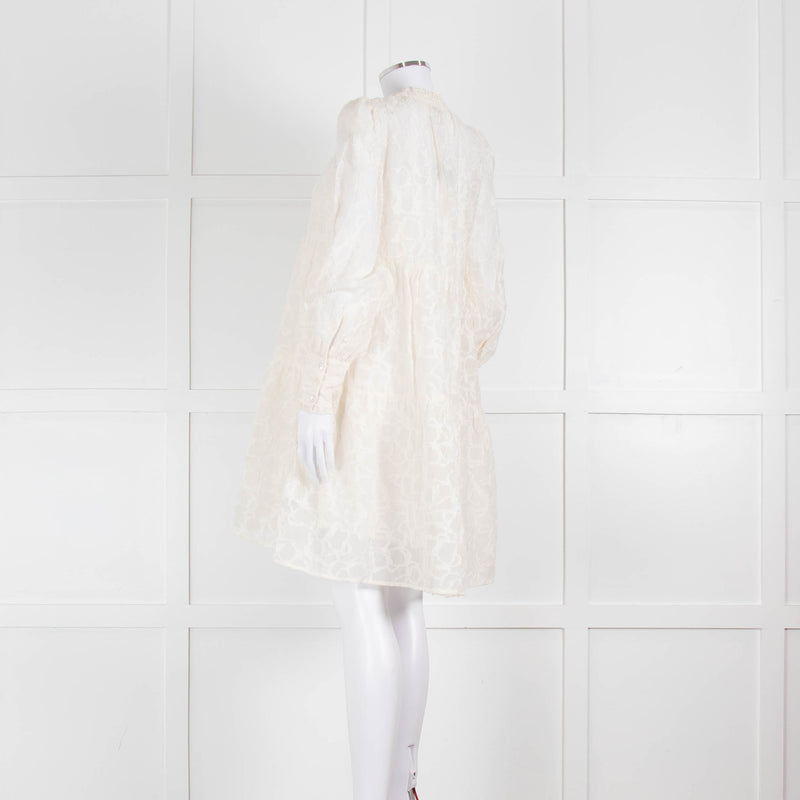 Dea Kudibal White Textured Tiered Mini Dress