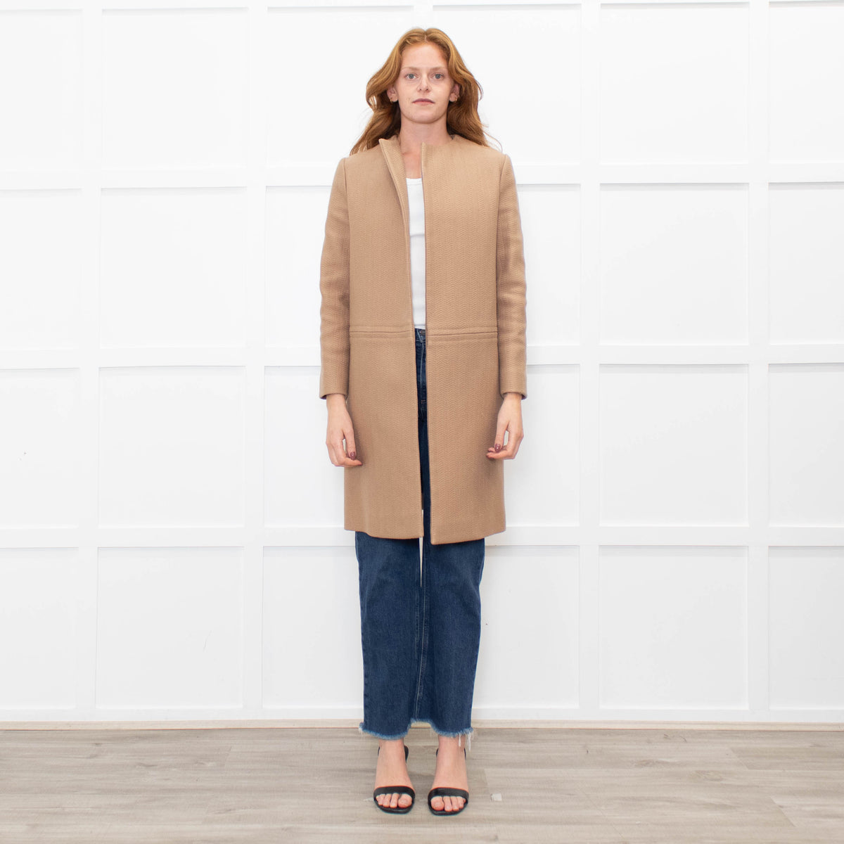 Celine Tan Wool Blend Edge To Edge Coat