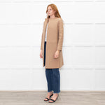 Celine Tan Wool Blend Edge To Edge Coat