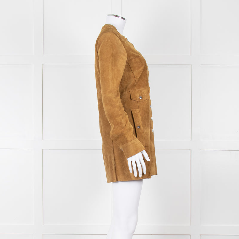 Isabel Marant Etoile Brown Suede Collarless Coat