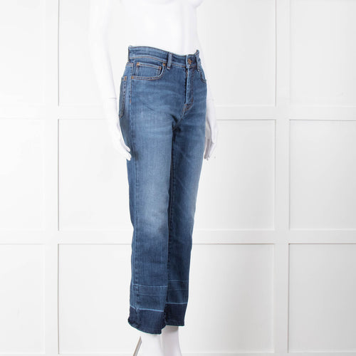 Weekend Max Mara Blue Denim Cropped Flare Jeans