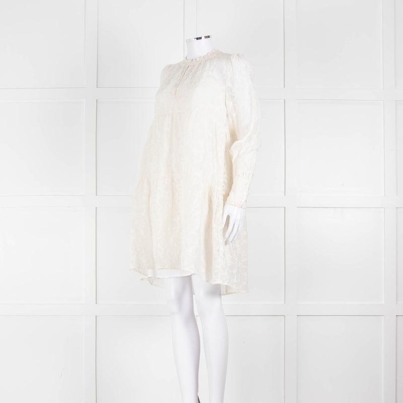 Dea Kudibal White Textured Tiered Mini Dress