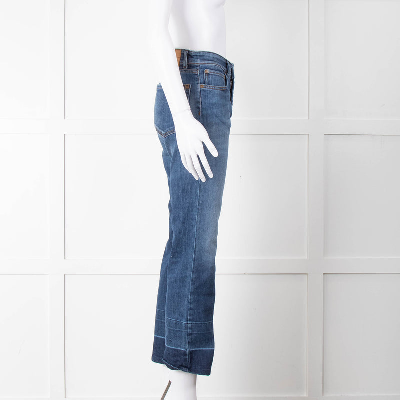 Weekend Max Mara Blue Denim Cropped Flare Jeans