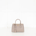 Prada Taupe Saffiano Leather Galleria Small Bag