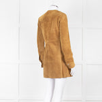 Isabel Marant Etoile Brown Suede Collarless Coat