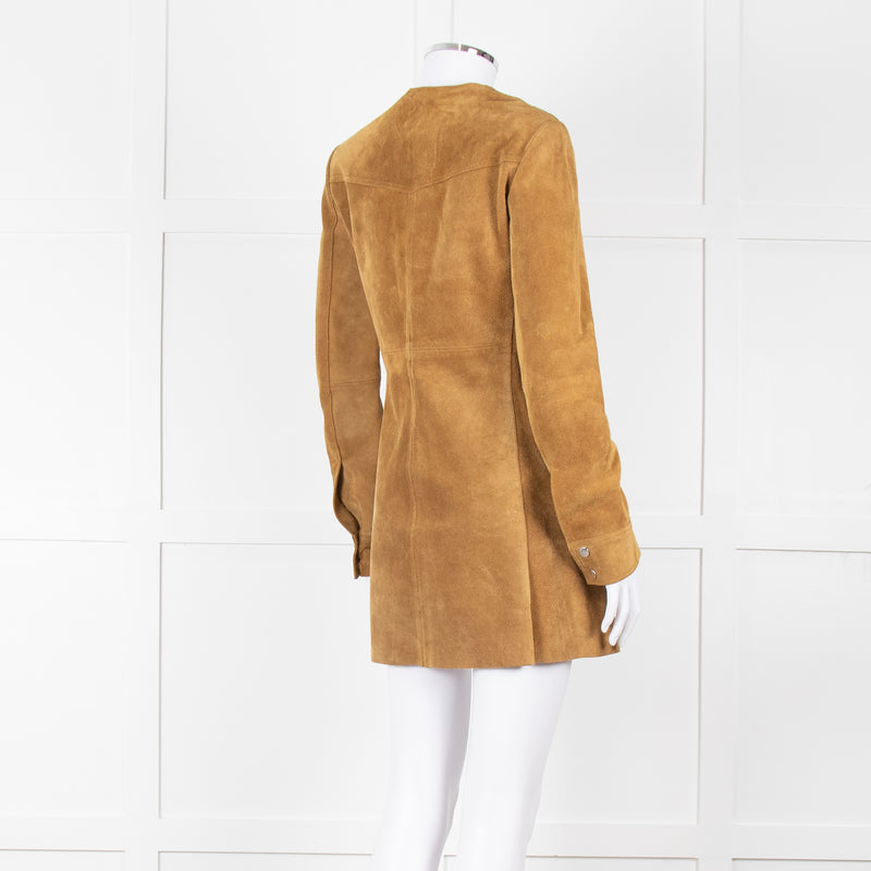 Isabel Marant Etoile Brown Suede Collarless Coat