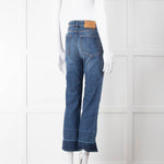 Weekend Max Mara Blue Denim Cropped Flare Jeans