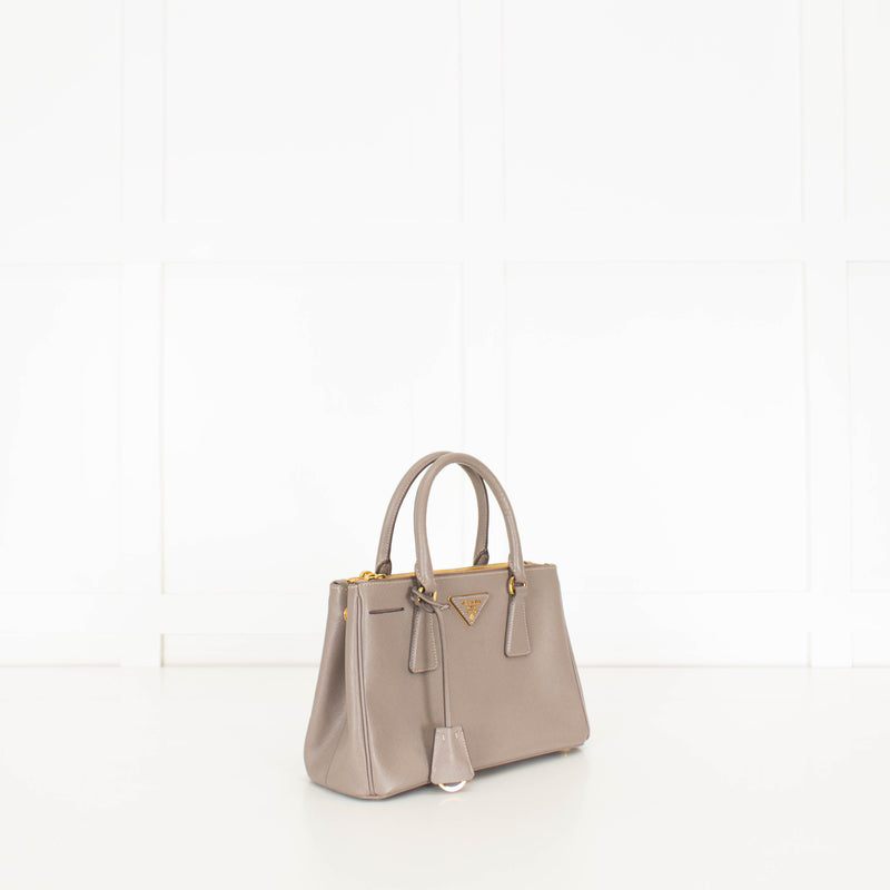 Prada Taupe Saffiano Leather Galleria Small Bag
