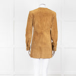 Isabel Marant Etoile Brown Suede Collarless Coat