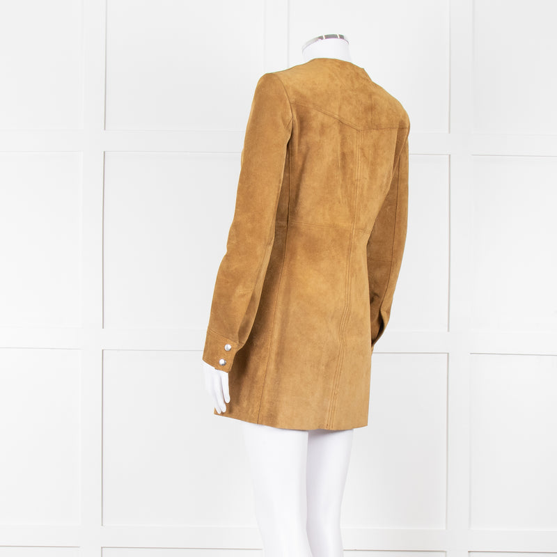 Isabel Marant Etoile Brown Suede Collarless Coat