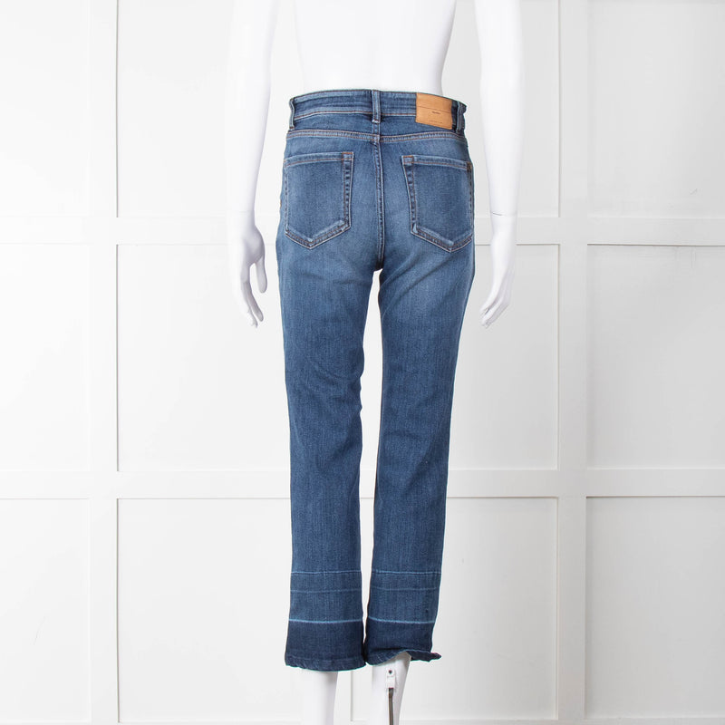 Weekend Max Mara Blue Denim Cropped Flare Jeans
