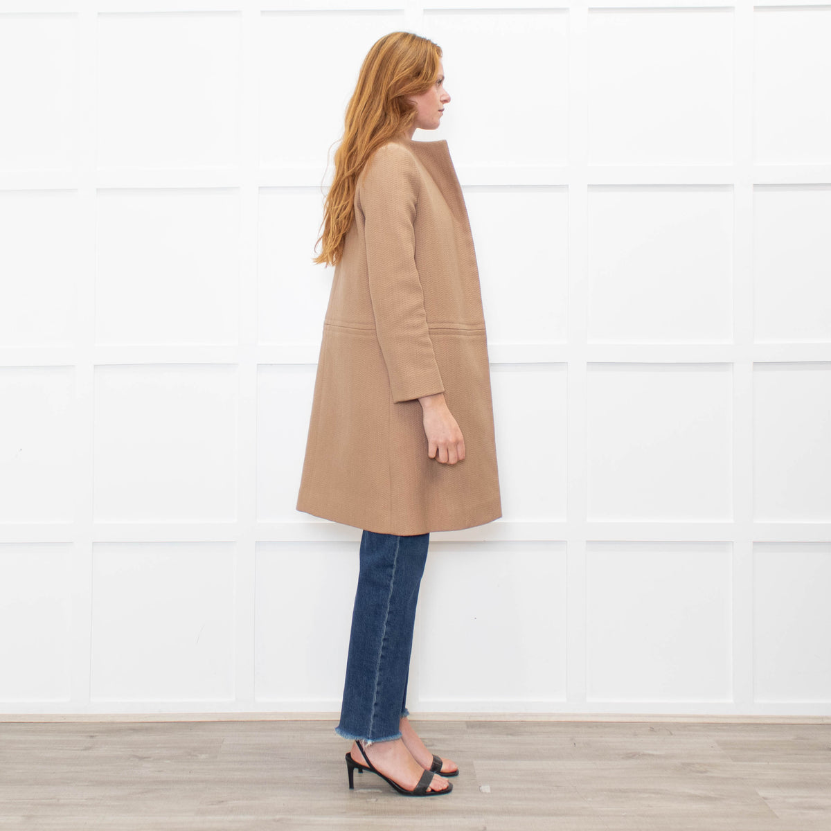 Celine Tan Wool Blend Edge To Edge Coat
