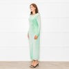Self-Portrait Green White Green Crystal Embellished Maxi Dress