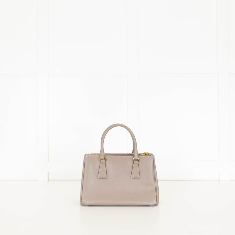 Prada Taupe Saffiano Leather Galleria Small Bag