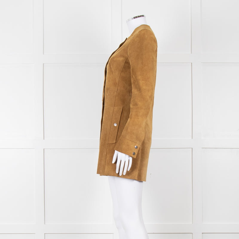 Isabel Marant Etoile Brown Suede Collarless Coat