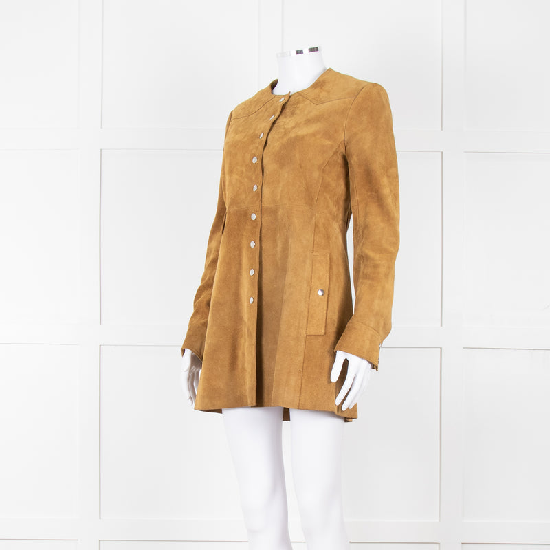 Isabel Marant Etoile Brown Suede Collarless Coat
