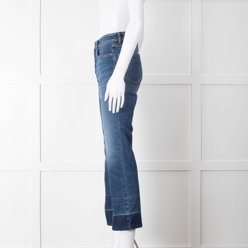 Weekend Max Mara Blue Denim Cropped Flare Jeans