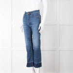 Weekend Max Mara Blue Denim Cropped Flare Jeans