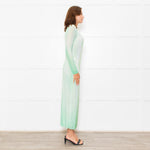Self-Portrait Green White Green Crystal Embellished Maxi Dress