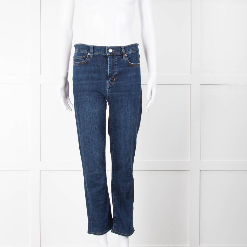 Frame Blue Le High Straight Cropped Jeans