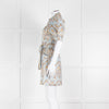 Sandro Pale Blue And Gold Brocade Mini Dress