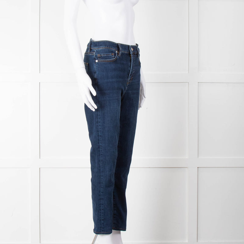 Frame Blue Le High Straight Cropped Jeans