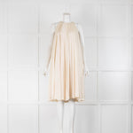 Lanvin Ivory Pleated Sleeveless Dress
