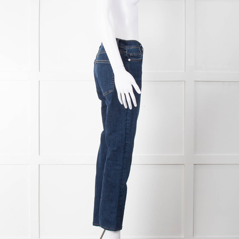 Frame Blue Le High Straight Cropped Jeans