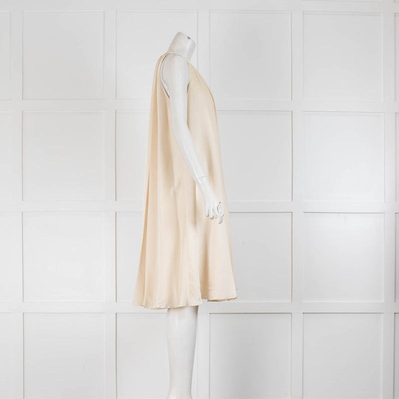 Lanvin Ivory Pleated Sleeveless Dress