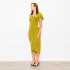 Bimba Y Lola Yellow Black Check One Off Shoulder Frill Detail Midi Dress