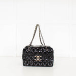 Chanel Black Patent Shopper with Red Stitching