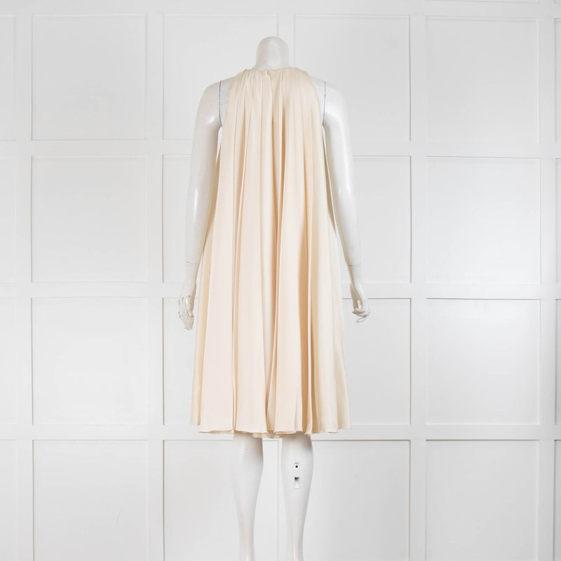 Lanvin Ivory Pleated Sleeveless Dress