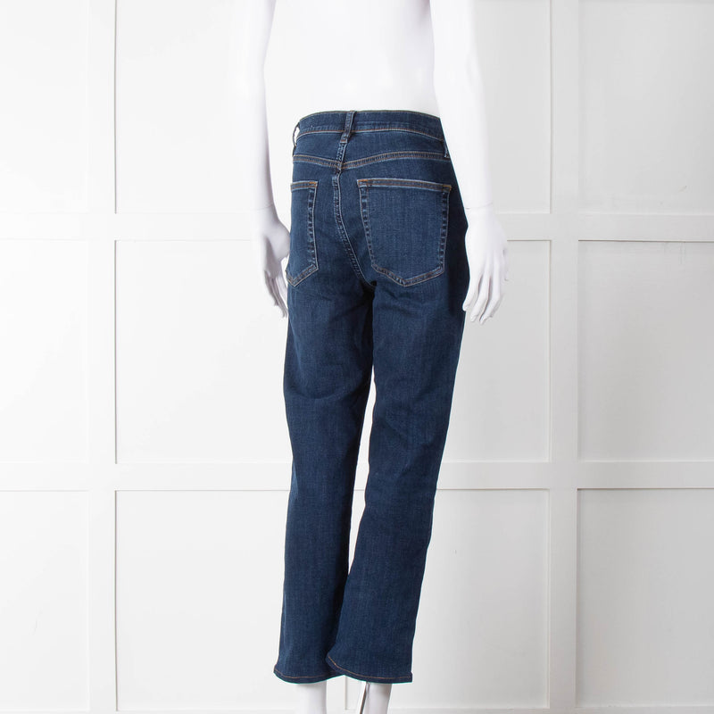 Frame Blue Le High Straight Cropped Jeans