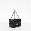 Chanel Black Patent Shopper with Red Stitching