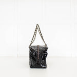Chanel Black Patent Shopper with Red Stitching