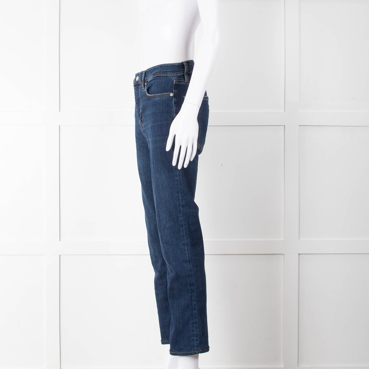 Frame Blue Le High Straight Cropped Jeans