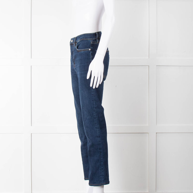 Frame Blue Le High Straight Cropped Jeans