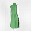 0039 Italy Green Cotton Ruffle Trim Shift Dress