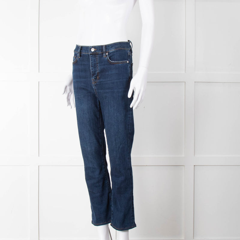 Frame Blue Le High Straight Cropped Jeans