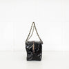 Chanel Black Patent Shopper with Red Stitching