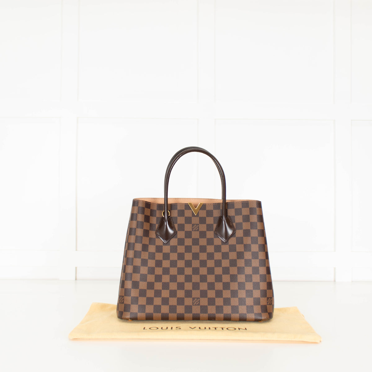 Louis Vuitton 2016 Damier Ebene Kensington Tote With Long Strap