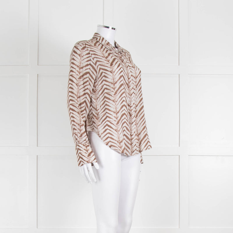 Bella Dahl Brown and Cream Patterned Collared Shirt