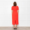 Emilia Wickstead Red High Waisted Fitted Short Sleeve Dress
