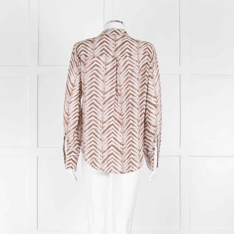 Bella Dahl Brown and Cream Patterned Collared Shirt