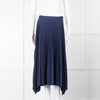 Theory Navy Blue Pleated Midi Skirt