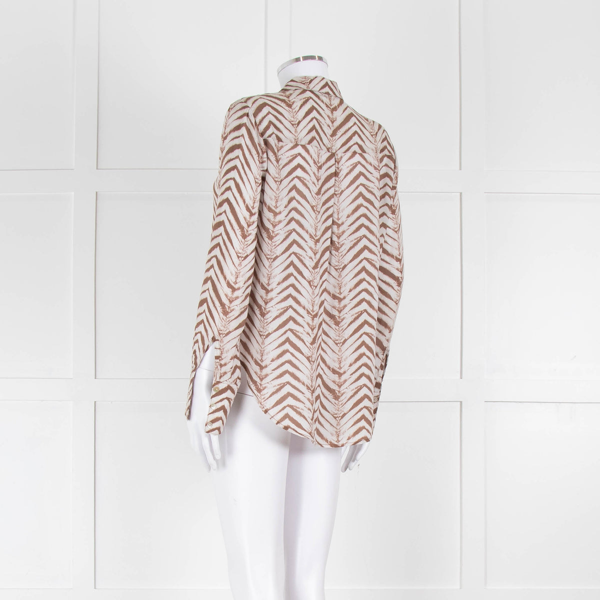 Bella Dahl Brown and Cream Patterned Collared Shirt