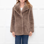 Jakke Beige Faux Fur Short Coat