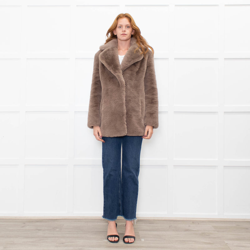 Jakke Beige Faux Fur Short Coat