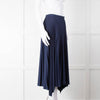 Theory Navy Blue Pleated Midi Skirt